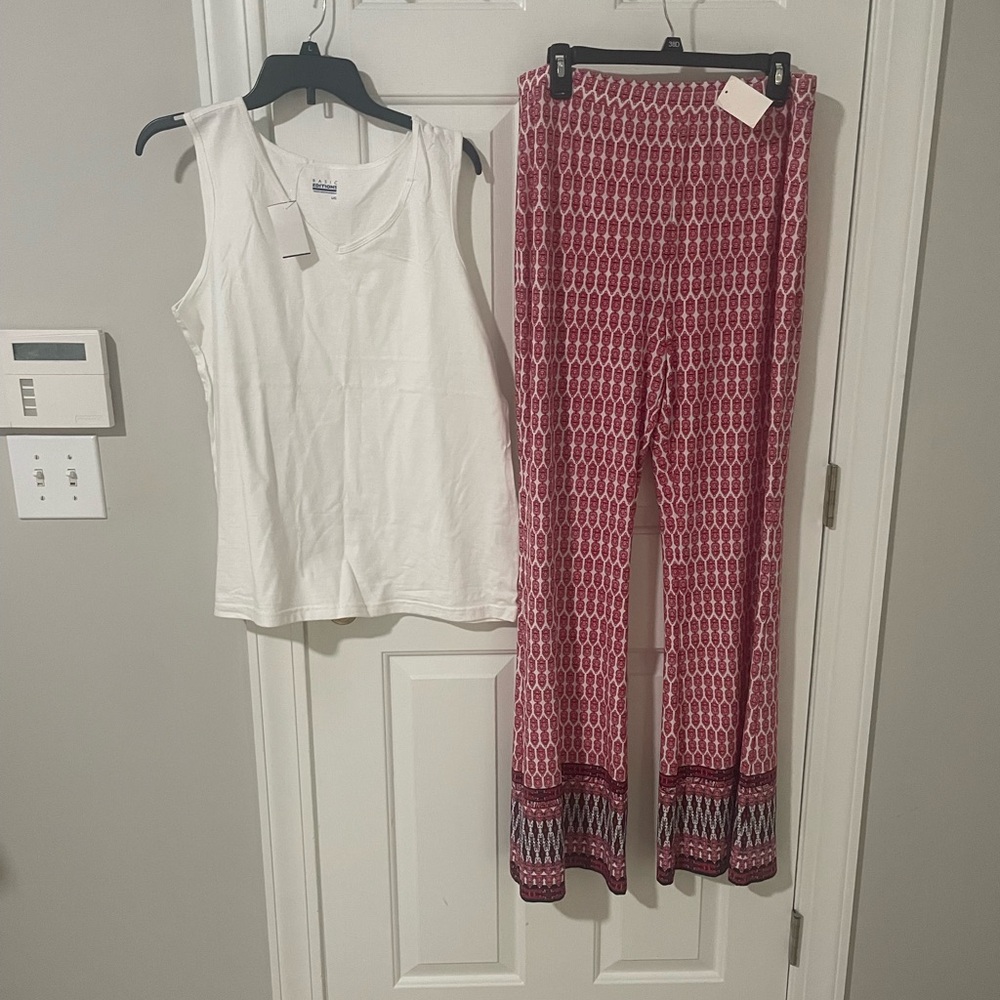 Cato Red pallazo Pants and tank top nwt new outfit